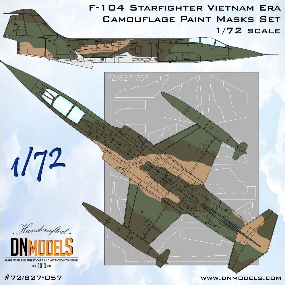 1:72 F-104 Starfighter Vietnam Era Camouflage Paint Masks Set