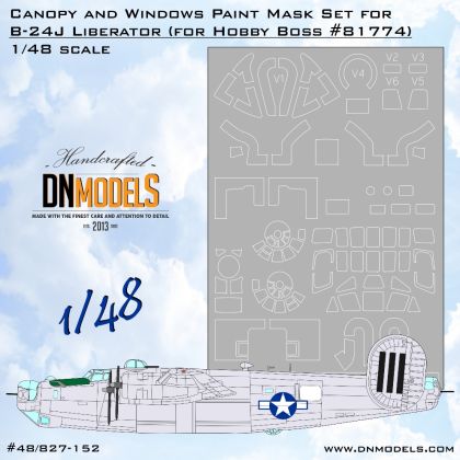 1:48 B-24J Liberator Canopy & Windows Paint Mask Set 