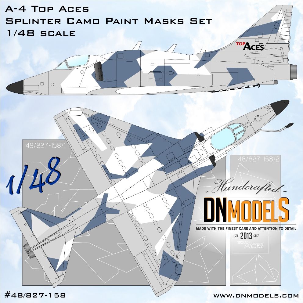 1:48 A-4 Top Aces Splinter Camouflage Paint Masks set
