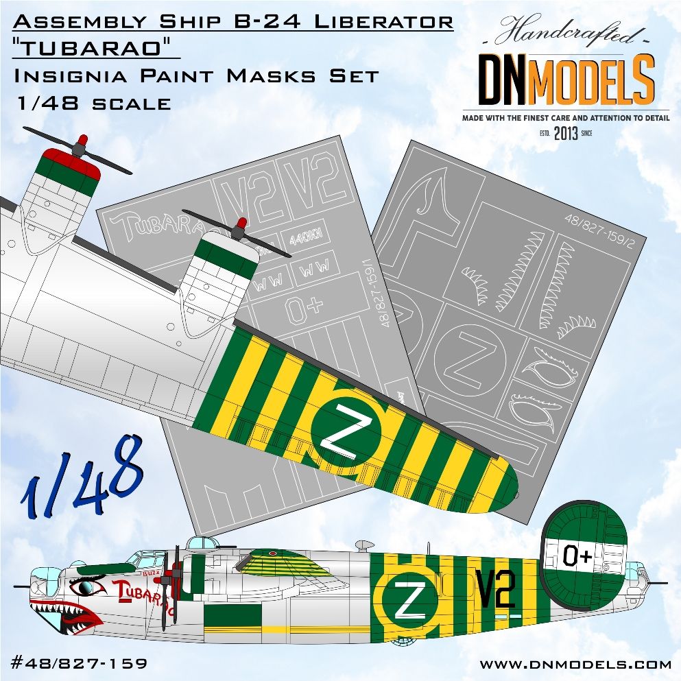 1:48 B-24 Liberator Tubarao Assembly Ship Insignia Paint Mask Set