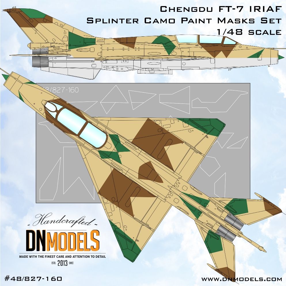 1:48 Chengdu FT-7 IRIAF Splinter Camouflage Paint Masks set