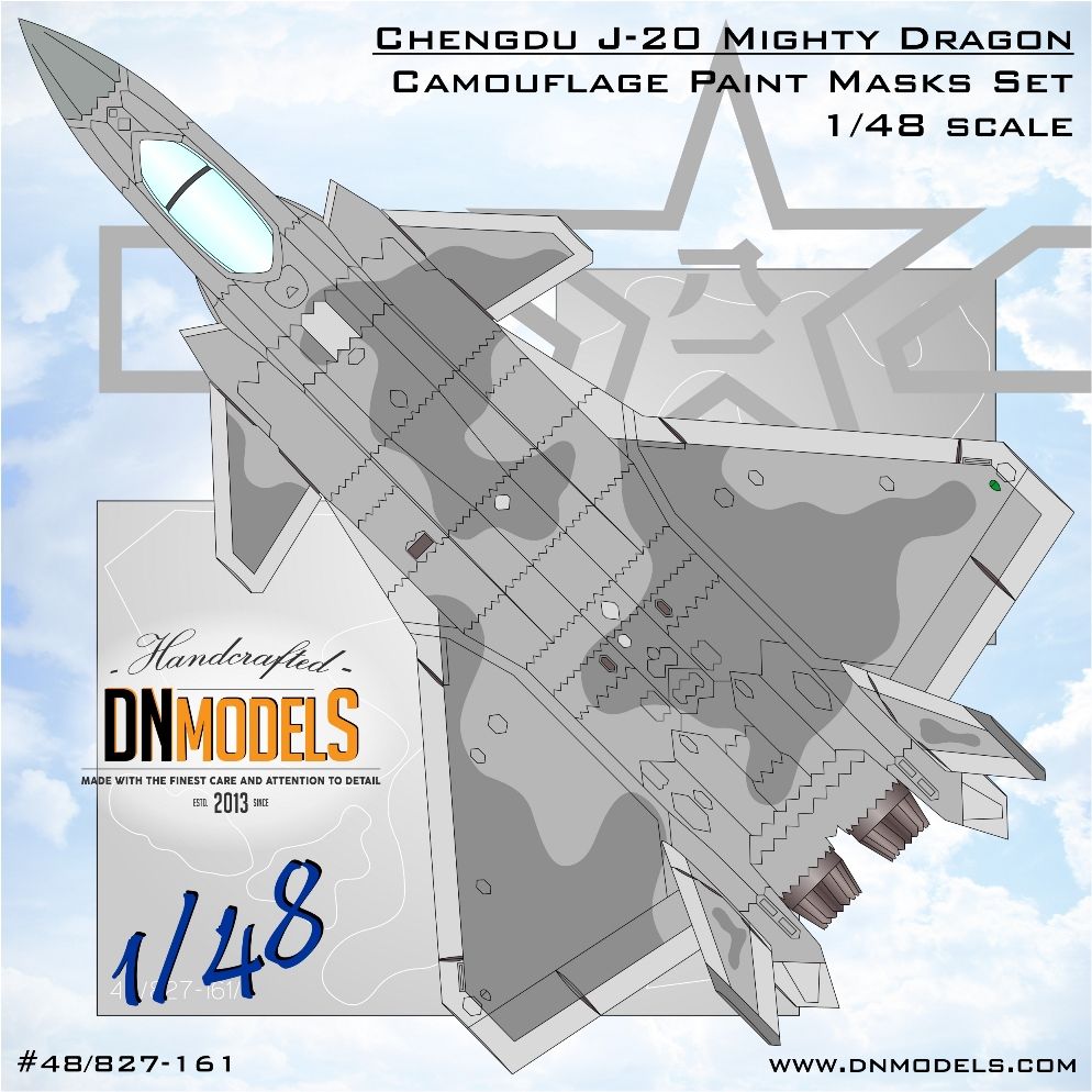 1:48 Chengdu J-20 Mighty Dragon Camouflage Paint Masks set