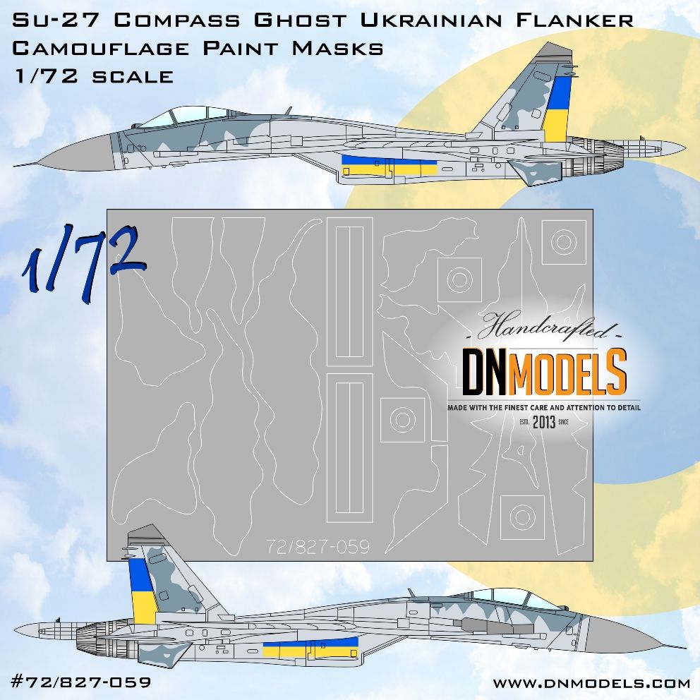 1:72 Su-27 Compass Ghost Ukrainian Flanker Camouflage Paint Mask set