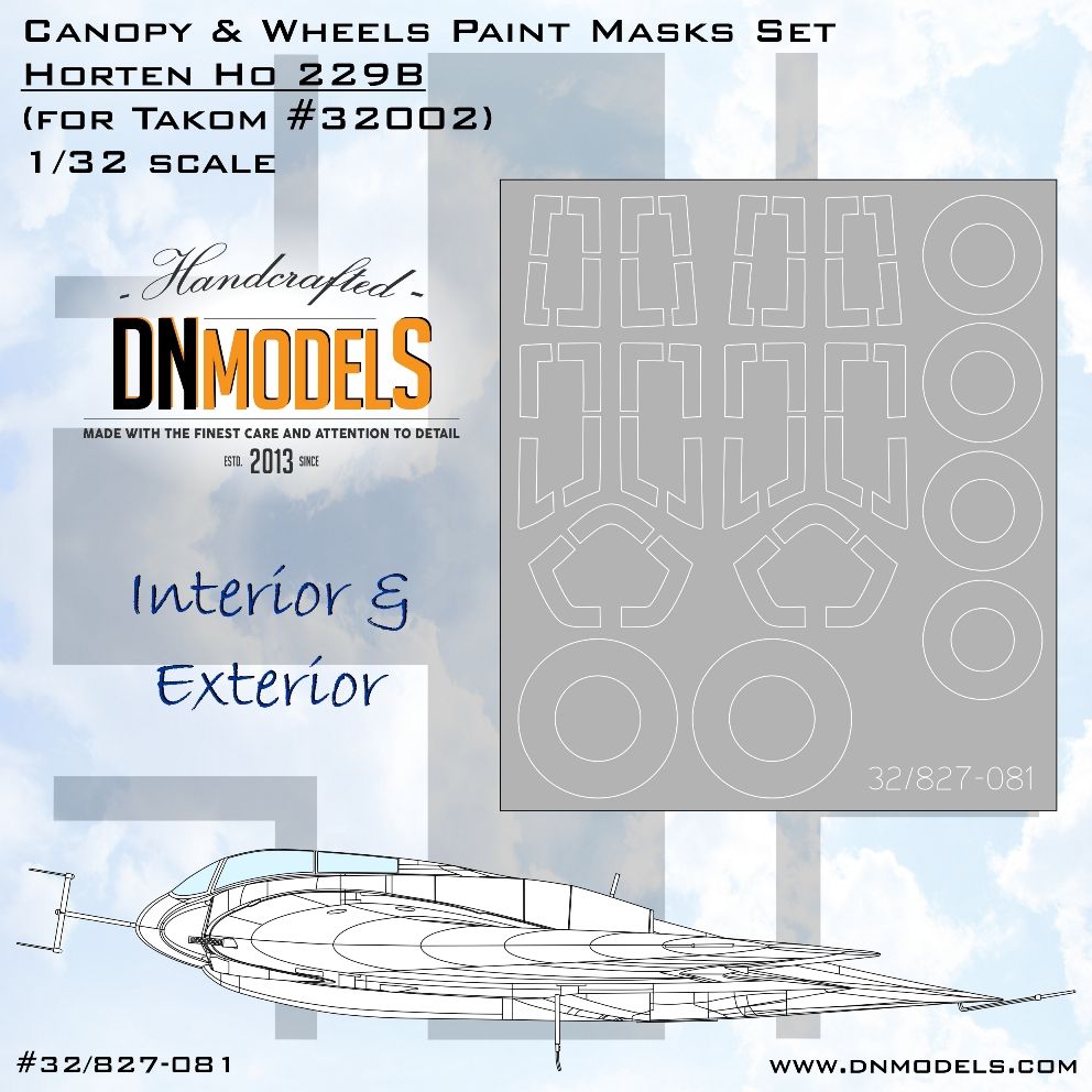 1:32 Horten Ho 229B Canopy & Wheels Paint Masks Set