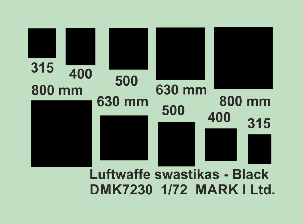 1:72 Luftwaffe Swastikas – Black