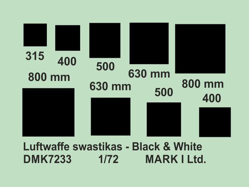 1:72 Luftwaffe Swastikas – Black & White