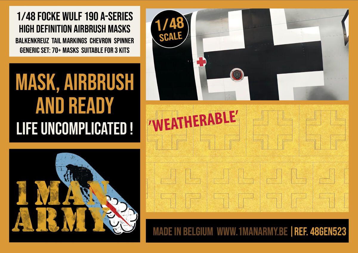 1:48 Focke-Wulf-190 A-Series - Balkenkreuz, Chevrons, Tail Markings General Set