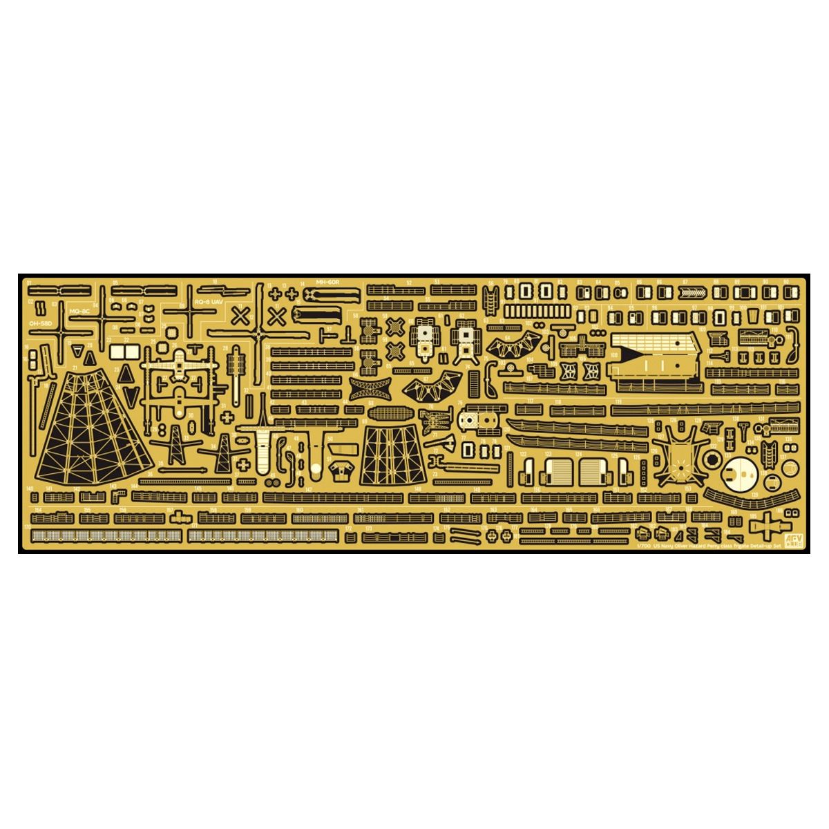 1:700 USN Oliver Hazard Perry Class Frigate Detail-Up Set For AFV Club SE70007 Kit