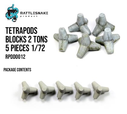 1:72 Tetrapods Blocks 2 tons 5pcs