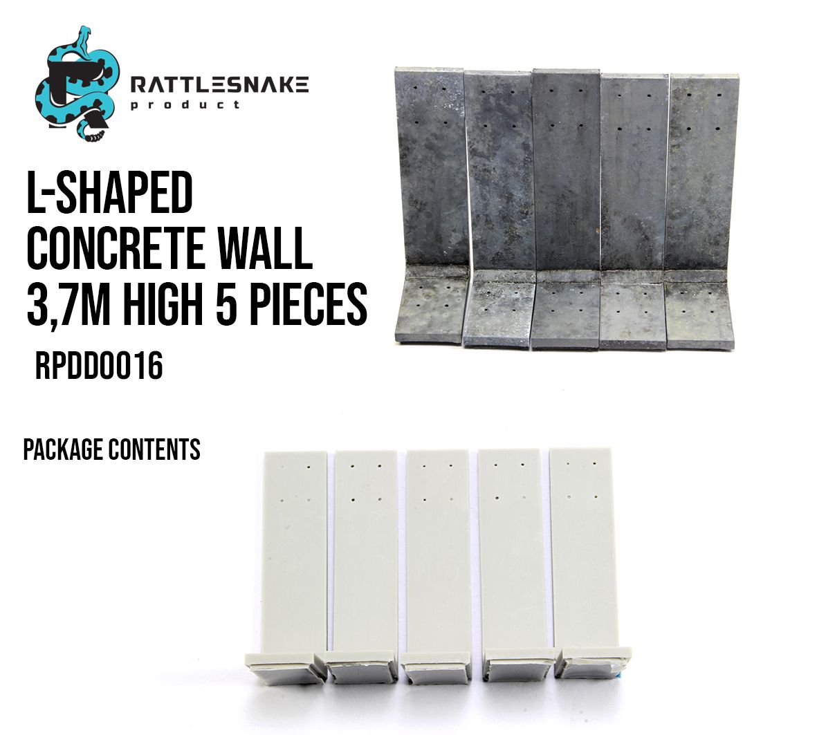 1:72 L-shaped concrete wall 3,7 m high