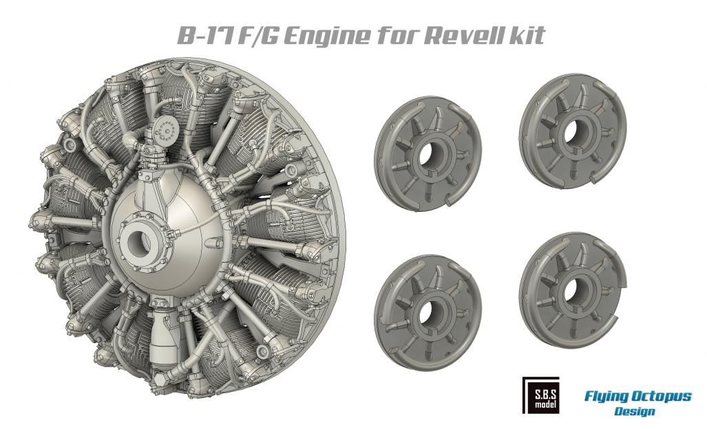 1:72 B-17F/G engine set for Revell kit