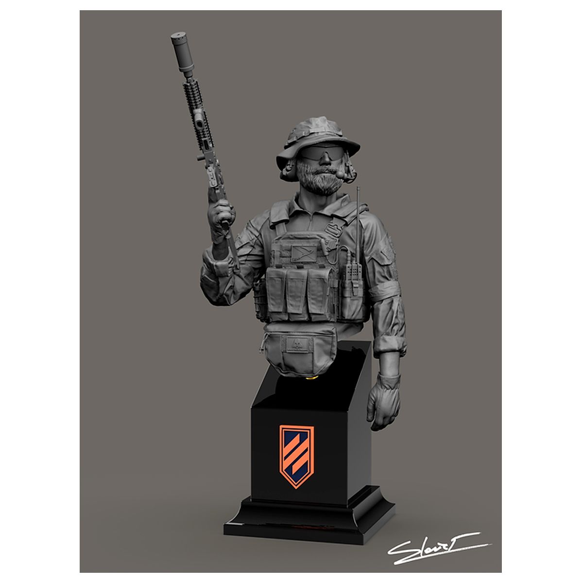 1:10 Ukrainian soldier 02 Bust