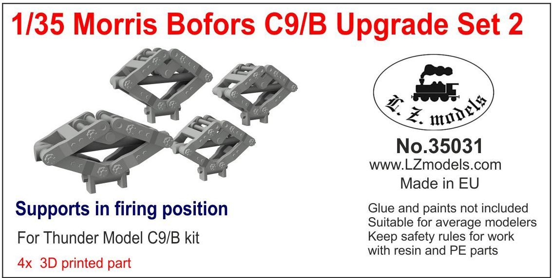 1:35 Morris Bofors C9/B Supports in Firing Position for Thunder Model