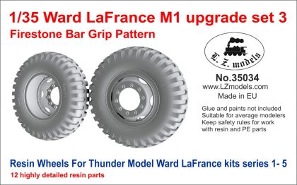 1:35 Ward LaFrance M1 Upgrade set Vol.3 - Firestone Bar Grip Wheels