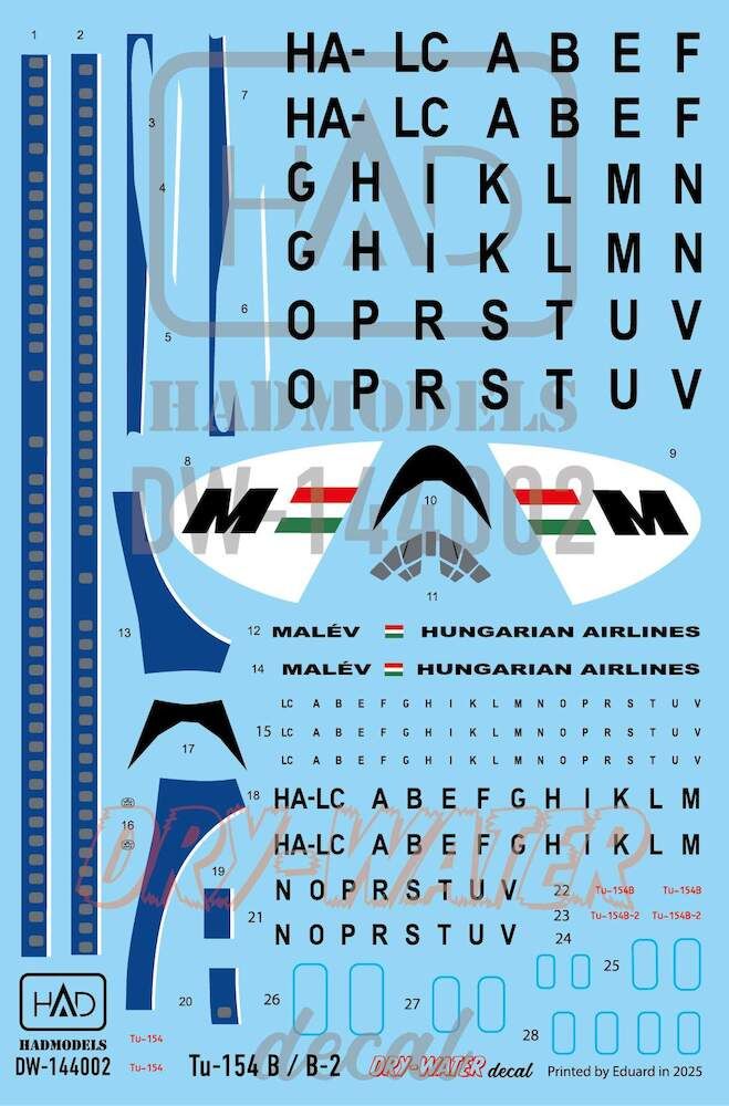 1:144 Tupolev Tu154/B (Malev) for Zvezda