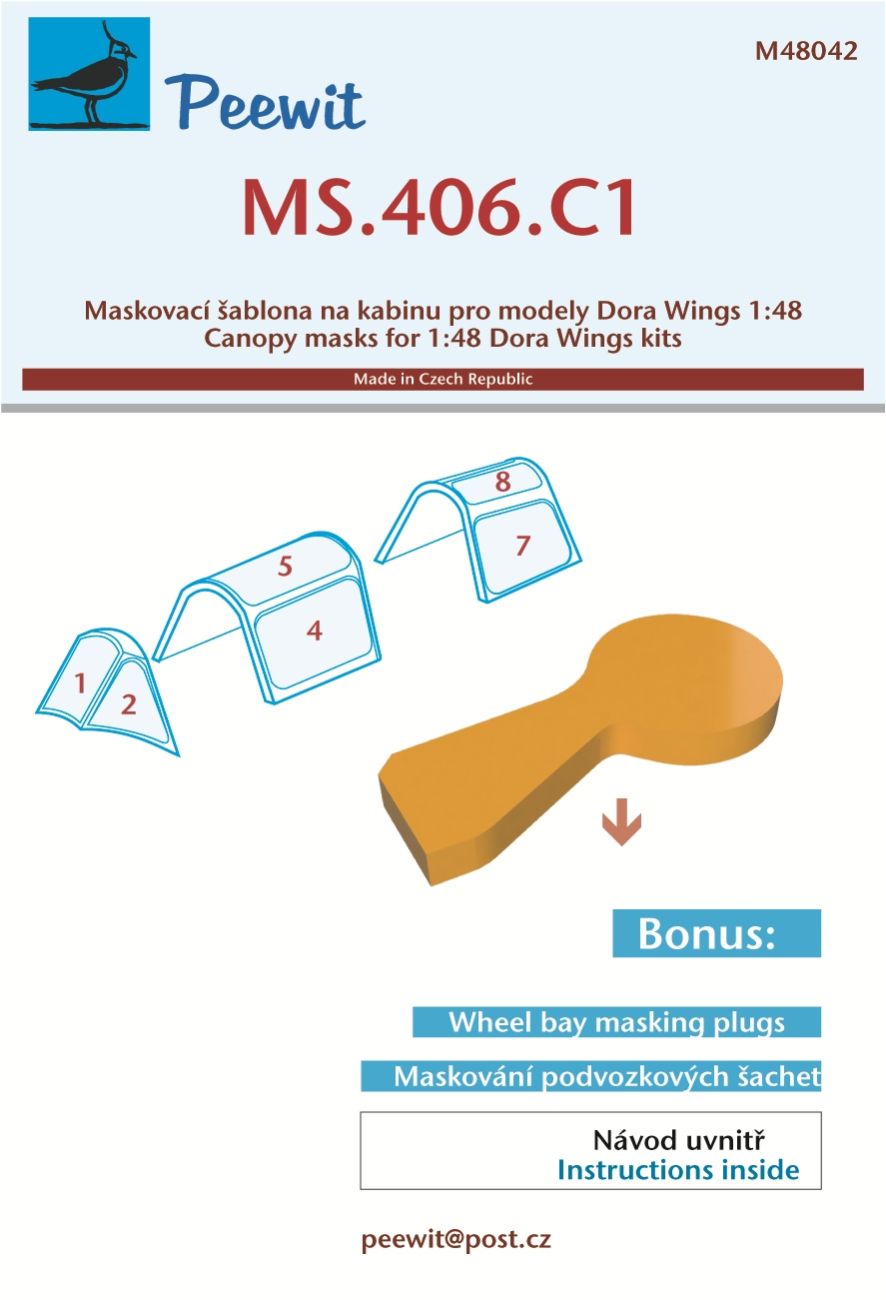 1:48 MS.406C1-canopy frame paint mask (outside only)