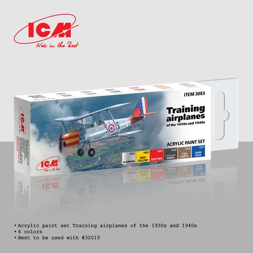 Training Airplanes Of The 1930s And 1940s - Acrylic Paints Set