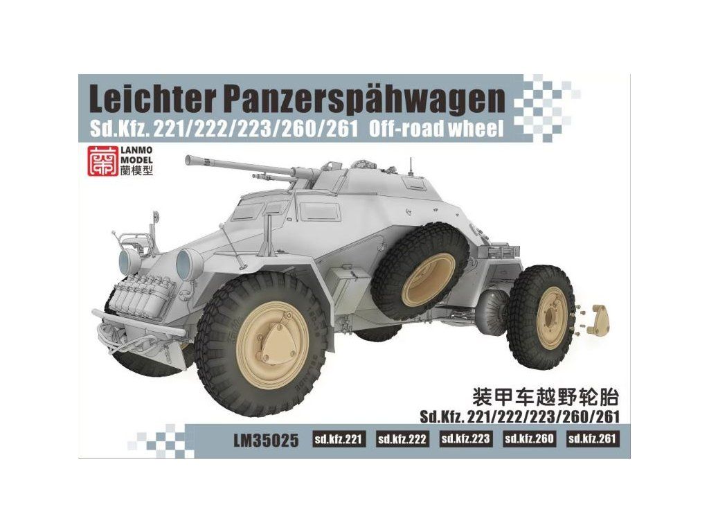 1:35 Leichter Panzerspähwagen Sd.Kfz.221 Off-road wheel Sd.Kfz.221/222/223/260/261