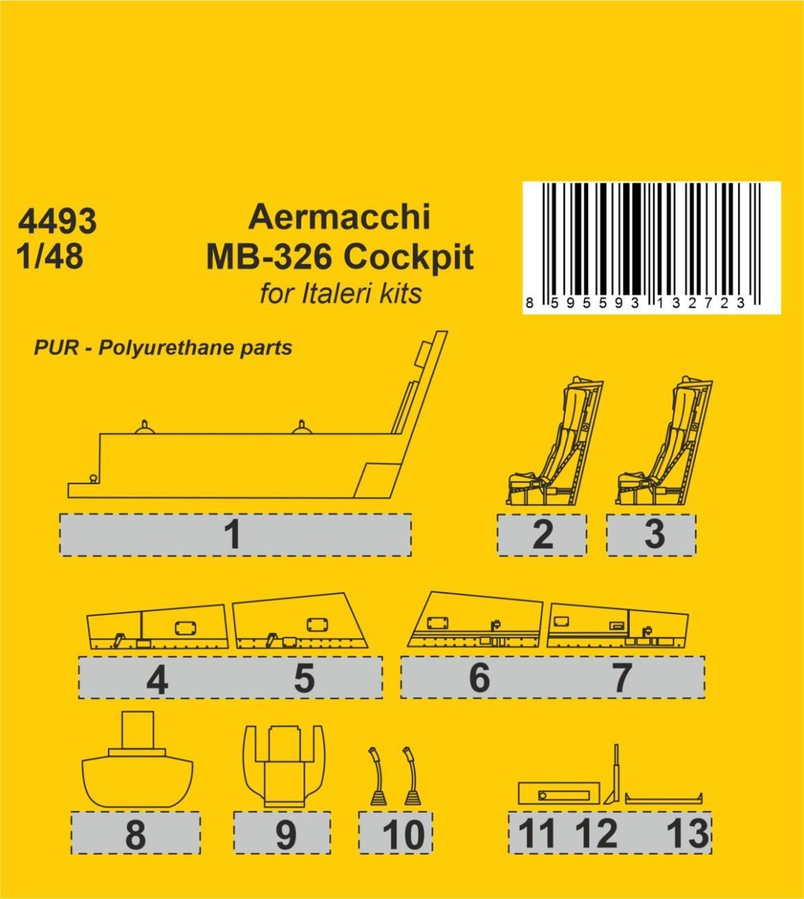 1:48 Aermacchi MB-326 Cockpit for Italeri kits