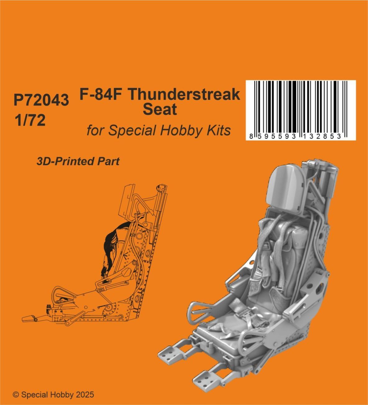 1:72  F-84F Thunderstreak Seat for Special Hobby Kits