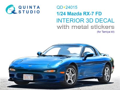1:24 Mazda RX-7FD 3D-Printed & coloured Interior on decal paper (Tamiya) (with metal sticker parts)