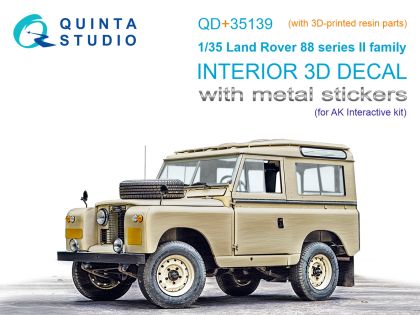 1:35 Land Rover 88 series II family 3D-Printed & coloured Interior on decal paper (AK Interactive) (with 3D-printed resin parts)