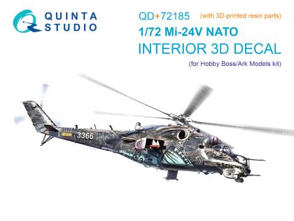 1:72 Mi-24V NATO 3D-Printed & coloured Interior on decal paper (Hobby Boss/ARK Models) (with 3D-printed resin parts)