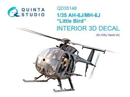 1:35 AH-6J/MH-6J 3D-Printed & coloured Interior on decal paper (Kitty Hawk)