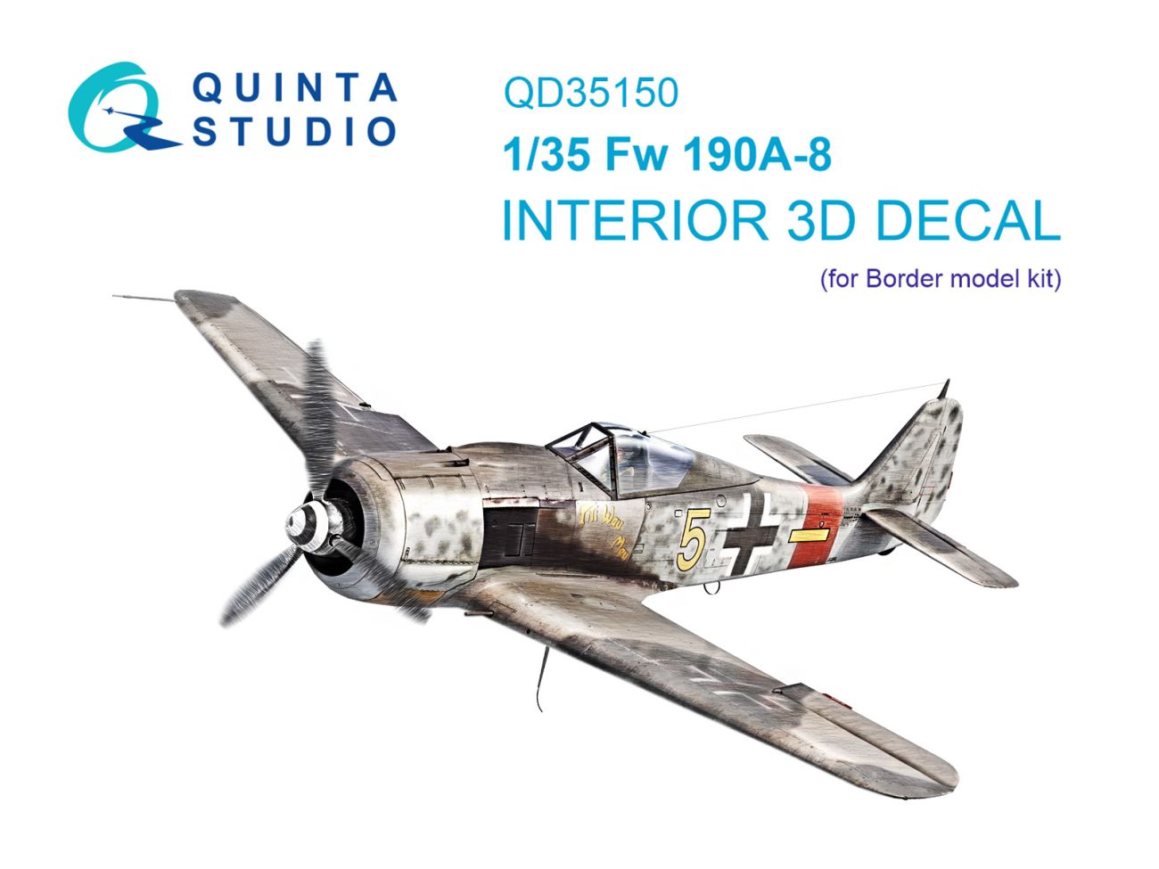 1:35 FW 190A-8 3D-Printed & coloured Interior on decal paper (Border Model)