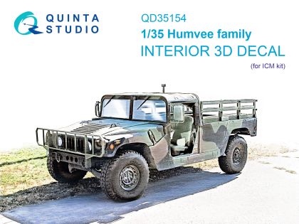 1:35 Humvee family 3D-Printed & coloured Interior on decal paper (ICM)