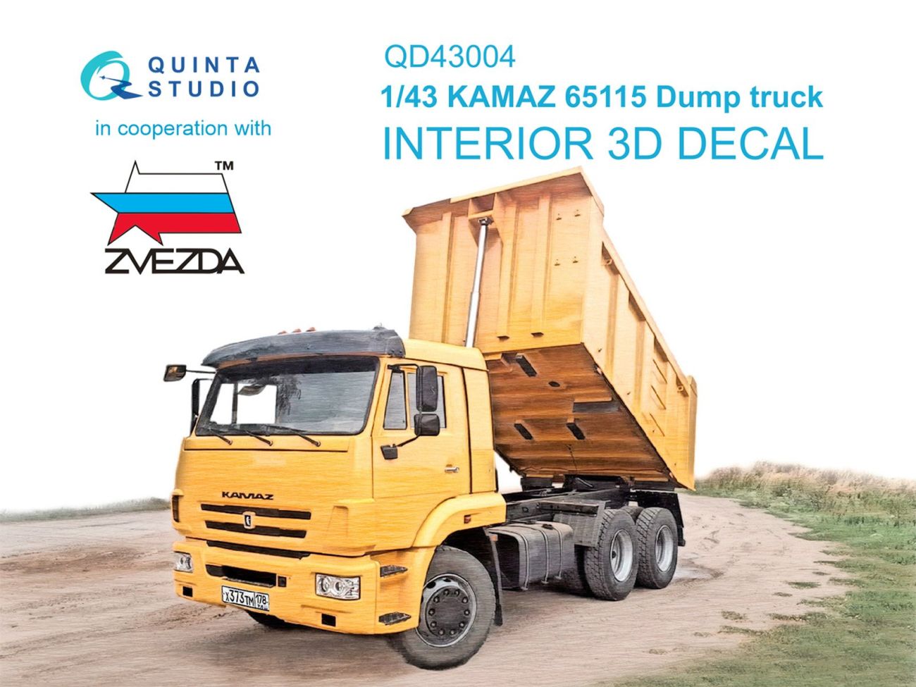 1:43 KAMAZ 65115 Dump truck 3D-Printed & coloured Interior on decal paper (Zvezda)