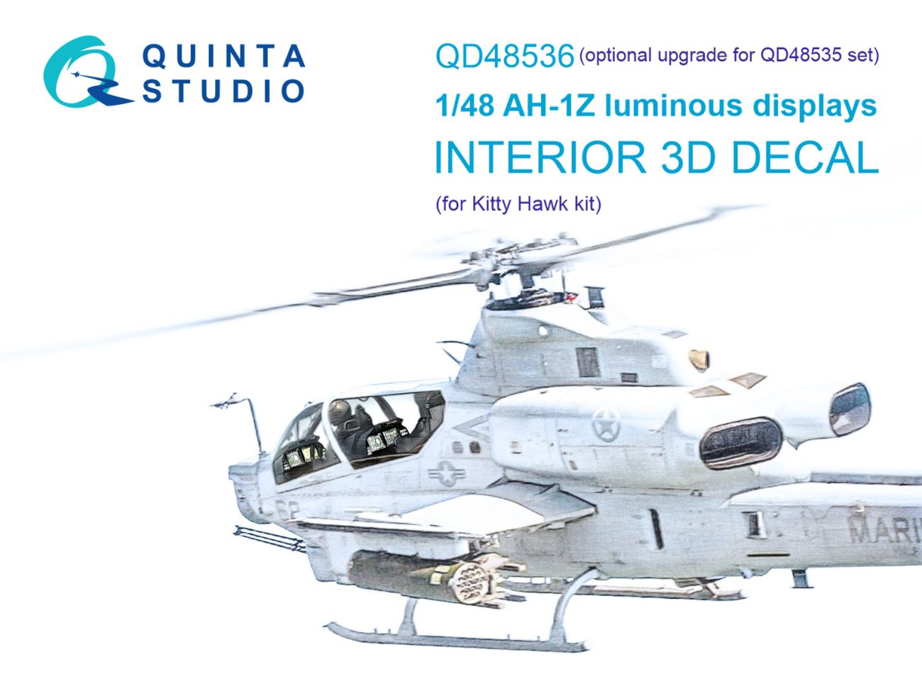 1:48 AH-1Z Zulu Cobra/Viper luminous displays for QD+48535/QDS-48535 sets (KittyHawk)