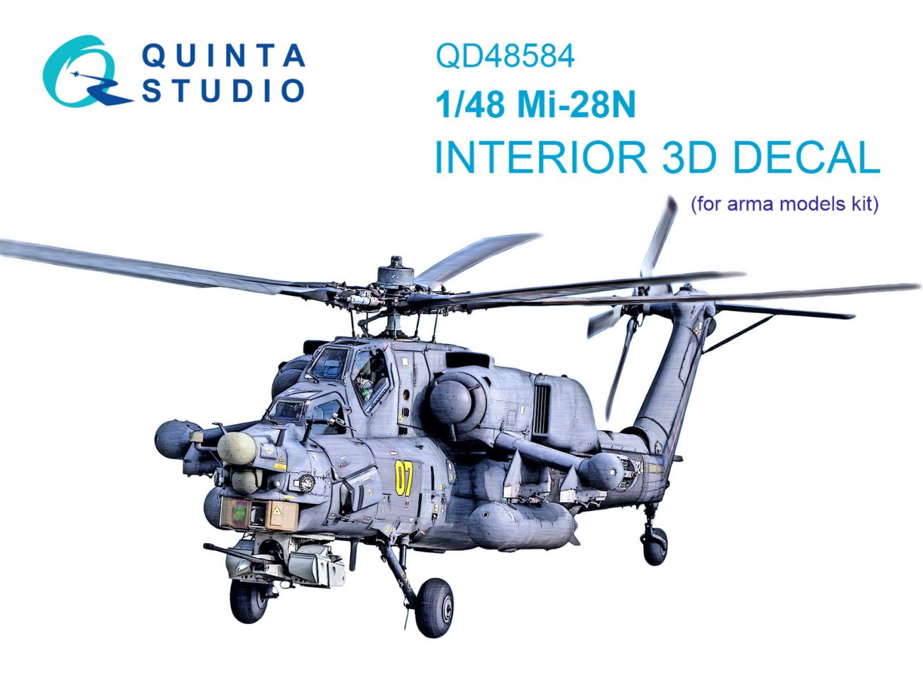 1:48 Mi-28 3D-Printed & coloured Interior on decal paper (Arma Models)