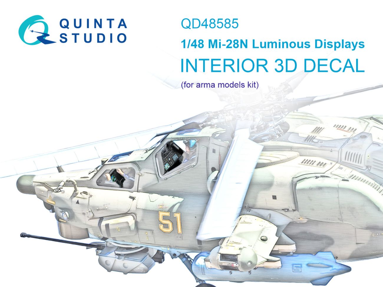 1:48 Mi-28 luminous displays for QD48584/QDS-48584 sets (Arma Models)