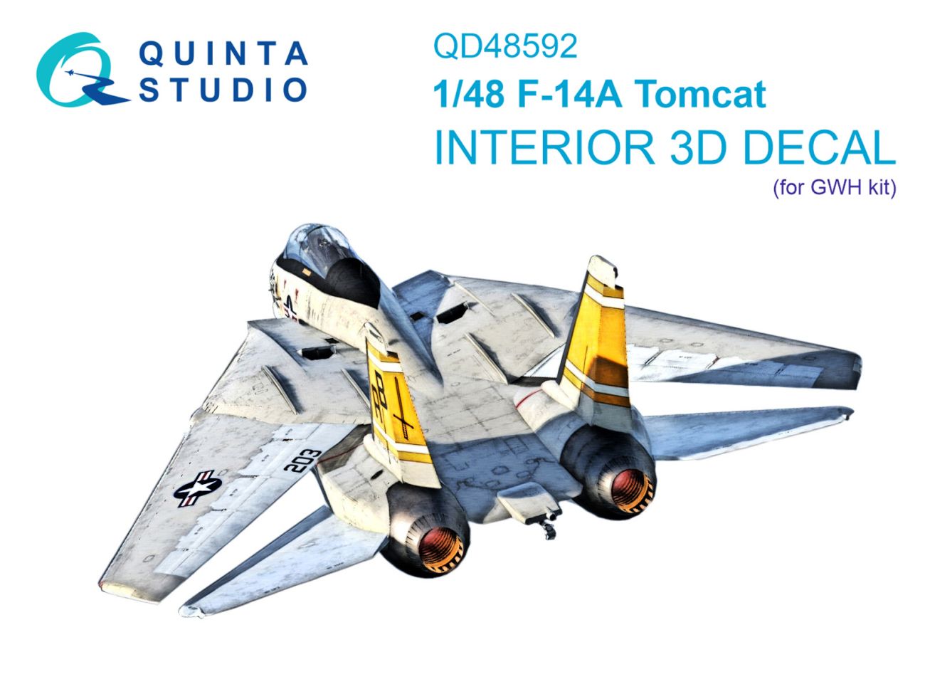 1:48 F-14A Tomcat 3D-Printed & coloured Interior on decal paper (GWH)