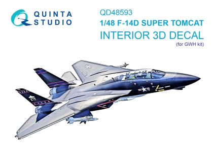1:48 F-14D Super Tomcat 3D-Printed & coloured Interior on decal paper (GWH