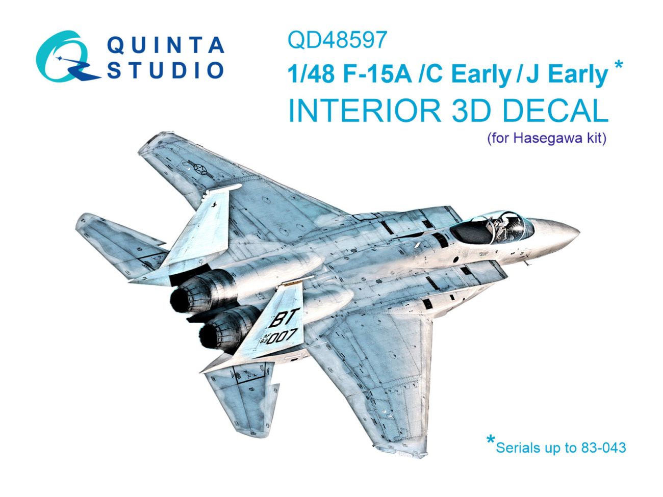 1:48 F-15A/F-15C Early/F-15J Early 3D-Printed & coloured Interior on decal paper (Hasegawa)