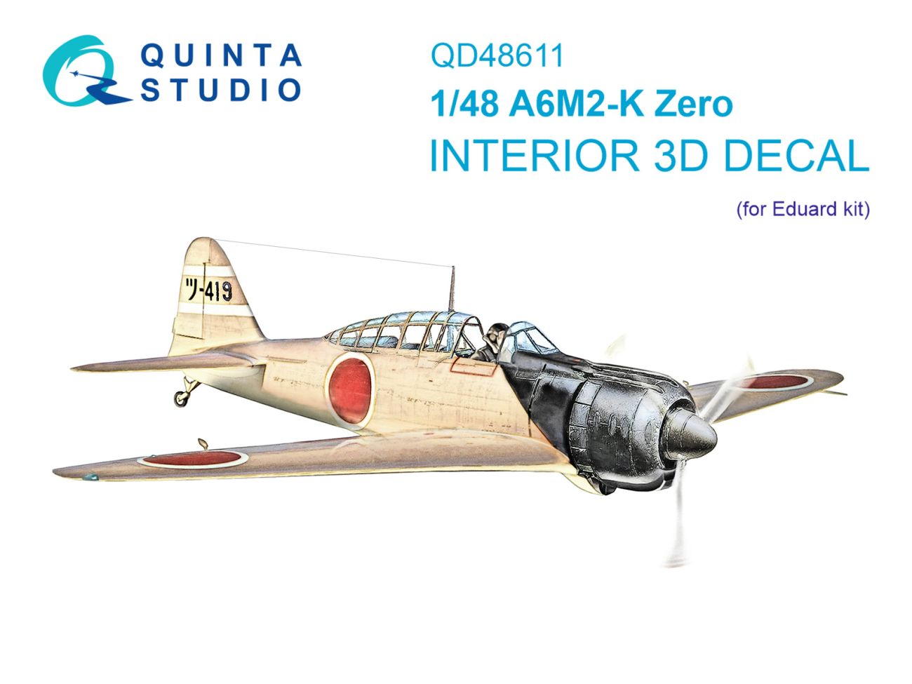 1:48 A6M2-K Zero 3D-Printed & coloured Interior on decal paper (Eduard)