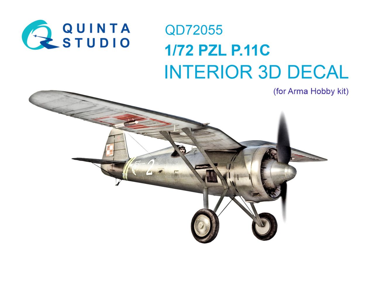 1:72 PZL P.11С 3D-Printed & coloured Interior on decal paper (Arma Hobby)