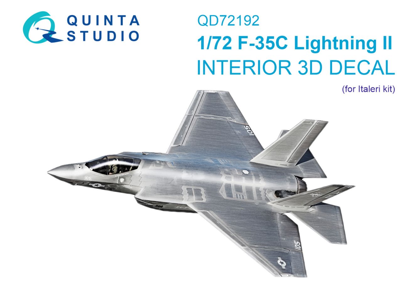 1:72 F-35C Lighting II 3D-Printed & coloured Interior on decal paper (Italeri)