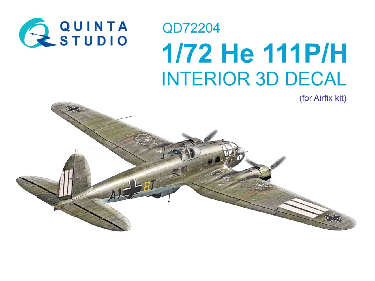 1:72 He 111 P/H 3D-Printed & coloured Interior on decal paper (Airfix)
