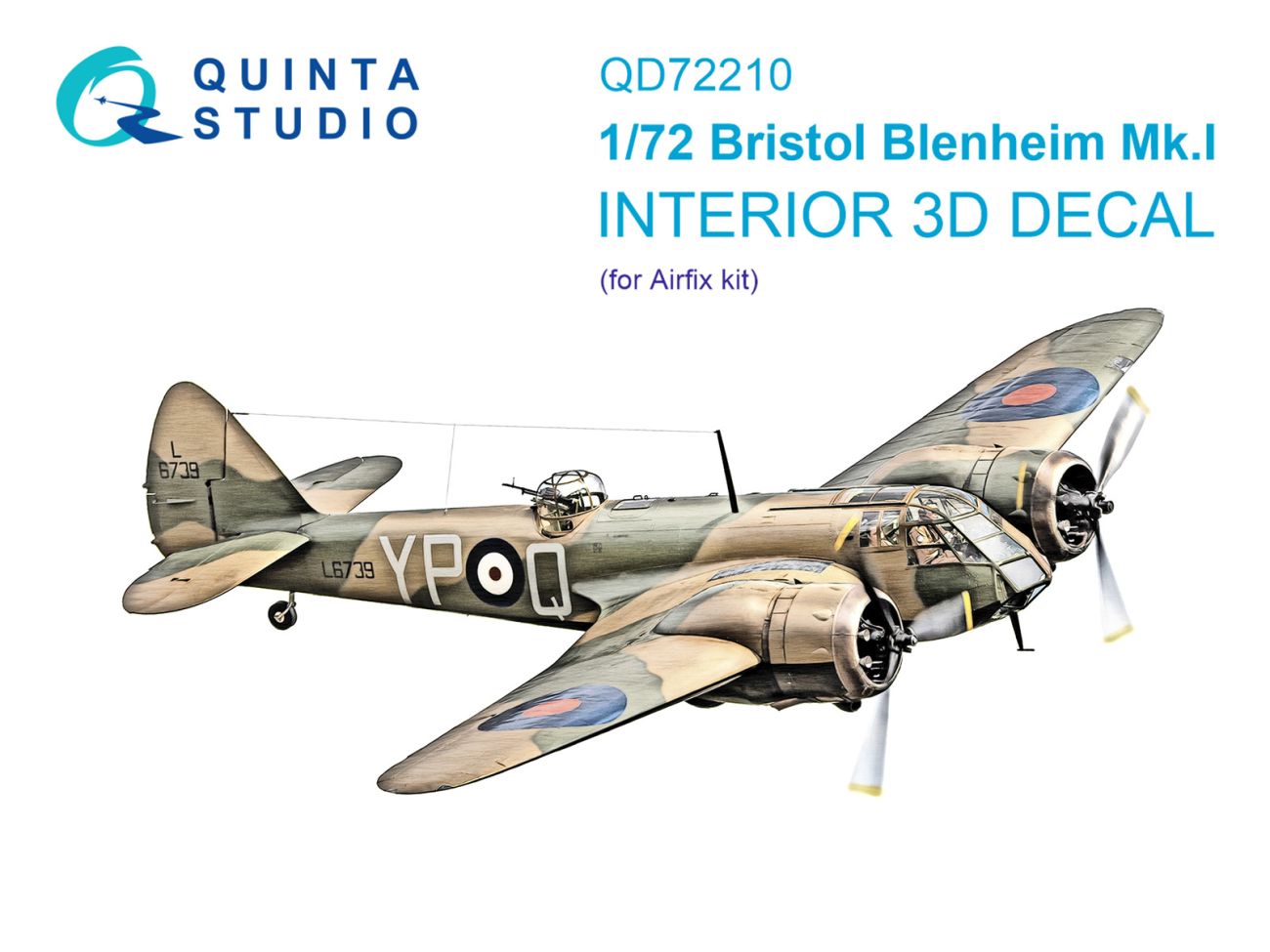 1:72 Bristol Blenheim Mk.I 3D-Printed & coloured Interior on decal paper (Airfix)