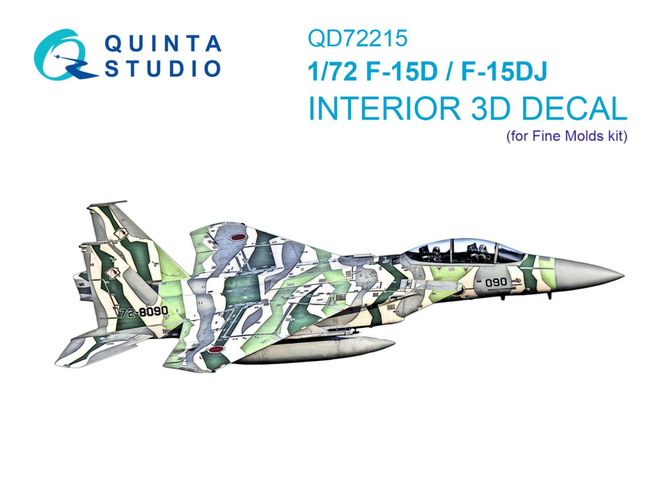 1:72 F-15D/F-15DJ Eagle 3D-Printed & coloured Interior on decal paper (Fine Molds)