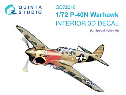 1:72 P-40N Warhawk 3D-Printed & coloured Interior on decal paper (Special Hobby)