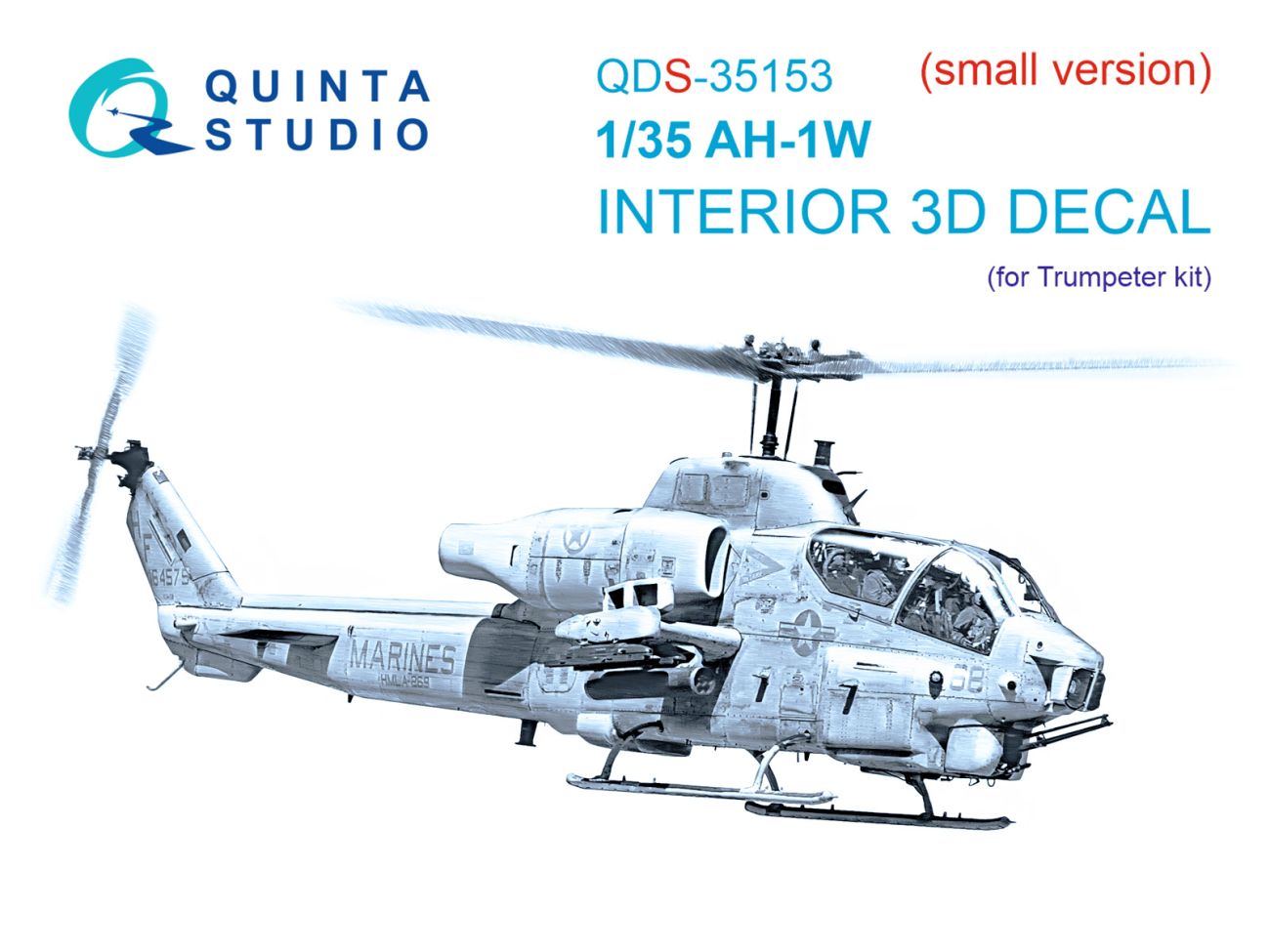1:35 AH-1W 3D-Printed & coloured Interior on decal paper (Trumpeter) (Small version)