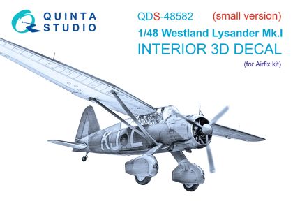 1:48 Westland Lysander Mk.I 3D-Printed & coloured Interior on decal paper (Airfix) (small version)