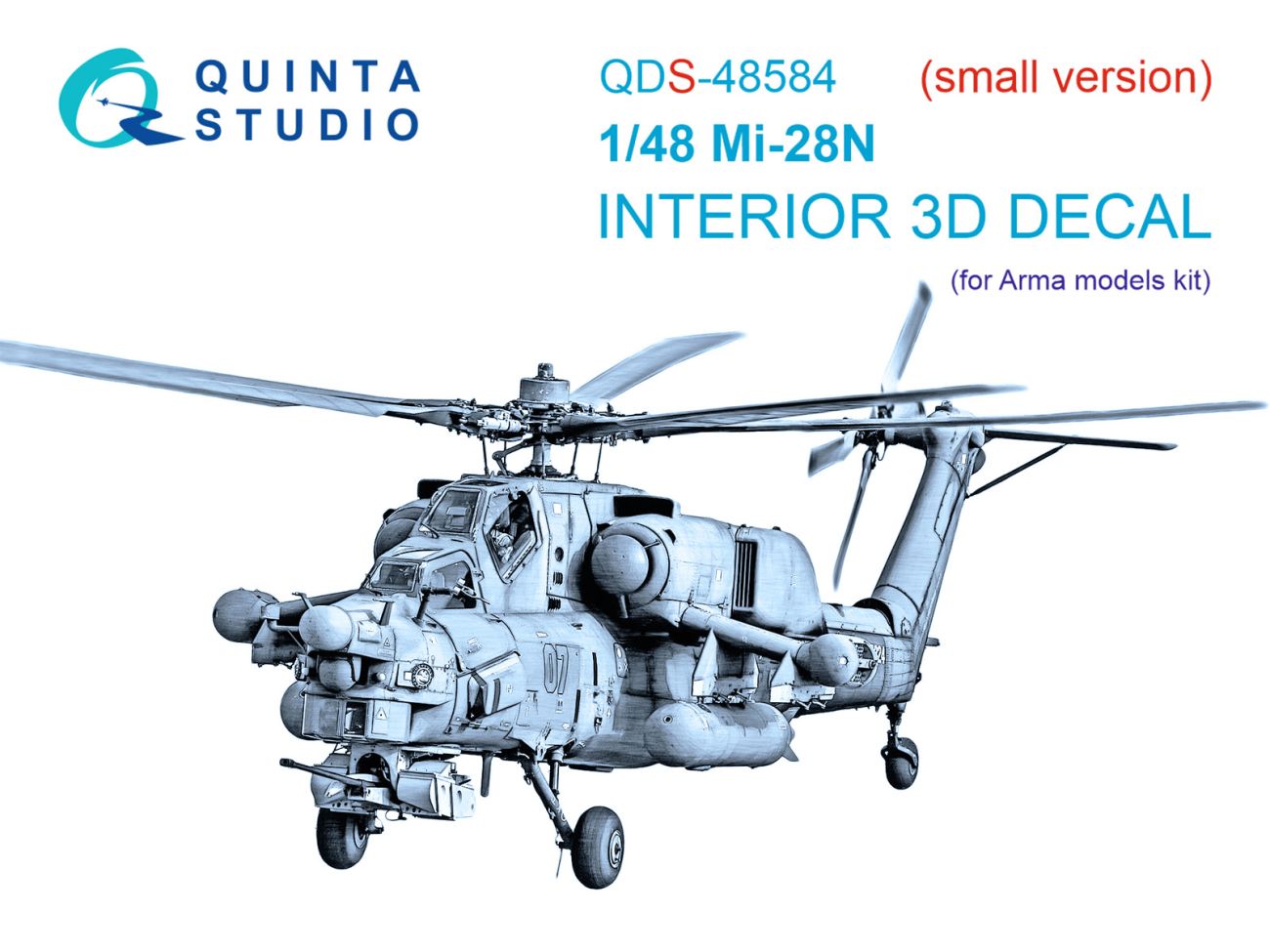 1:48 Mi-28 3D-Printed & coloured Interior on decal paper (Arma Models) (small version)