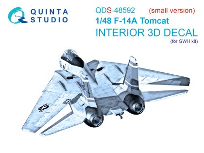 1:48 F-14A Tomcat 3D-Printed & coloured Interior on decal paper (GWH) (Small version)