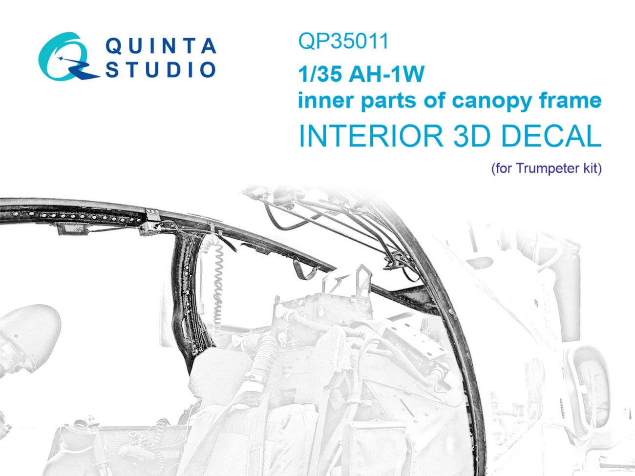 1:35 AH-1W inner parts of canopy frame (Trumpeter)