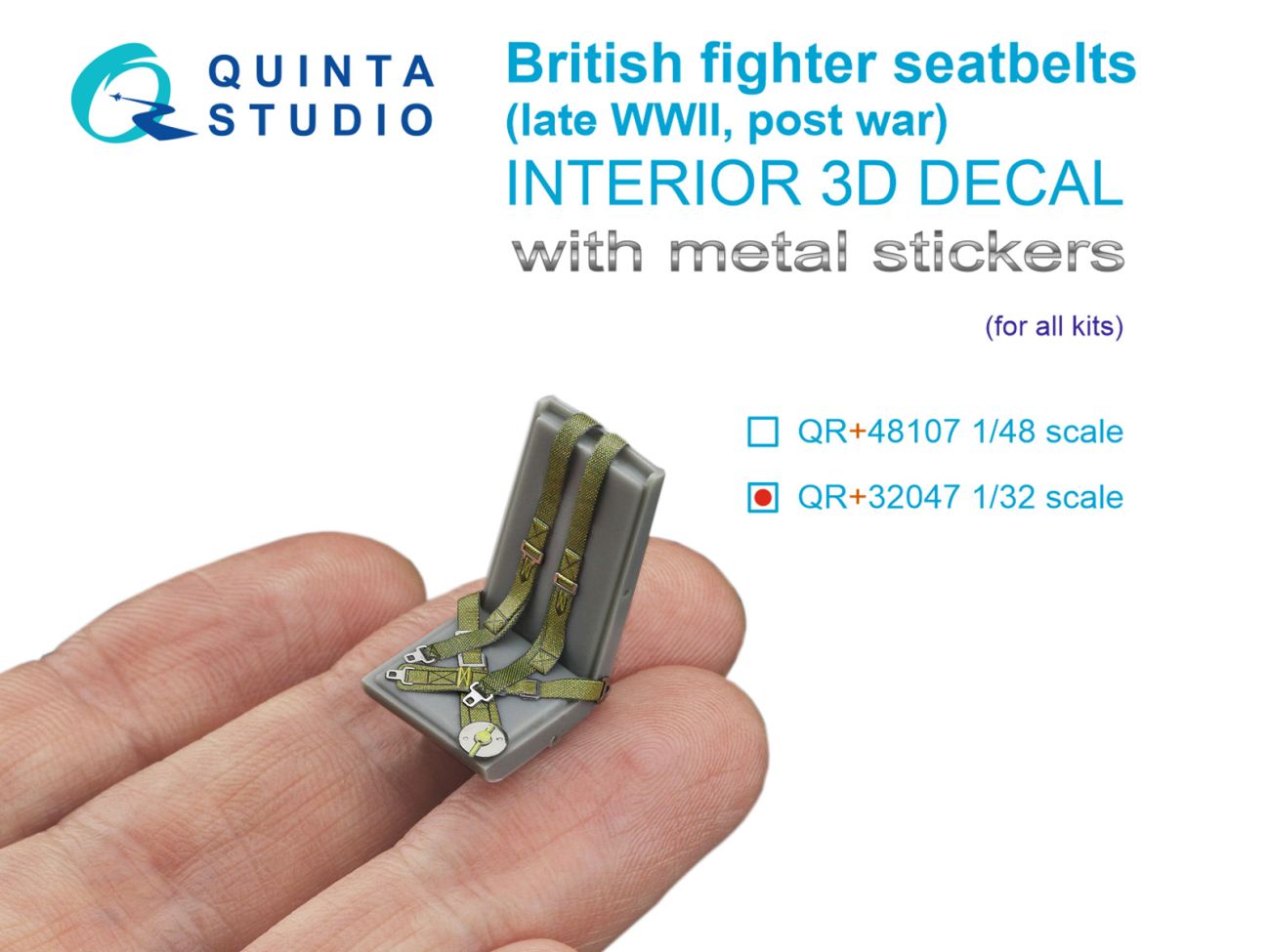 1:32 British Fighter Seatbelts (late WWII, post-war) (with metal buckles) (All kits)